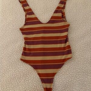Free People Multicolor Ribbed Bodysuit